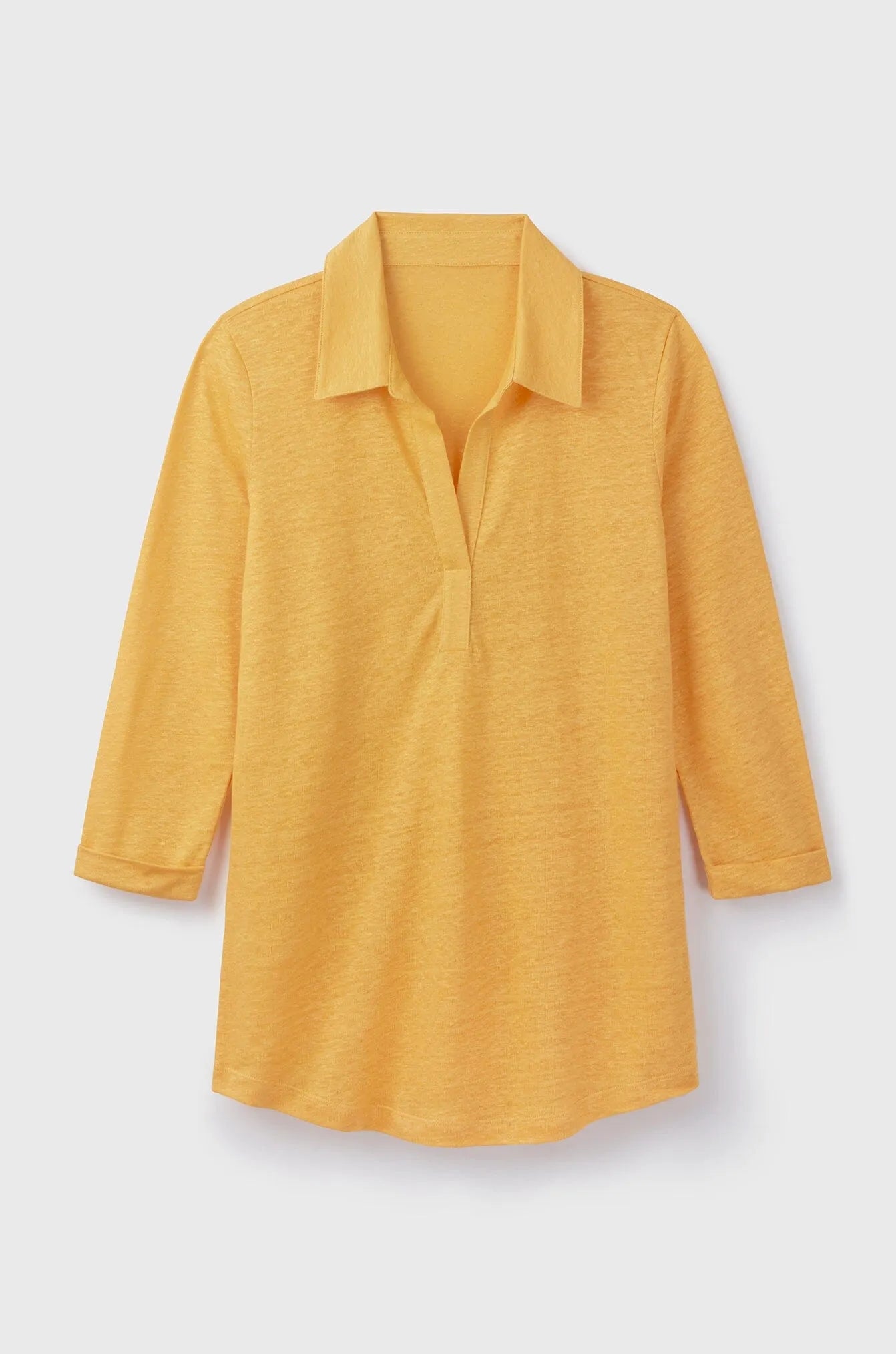 Collared Linen T-shirt Women's 3/4 Sleeve T-shirt Lavender Hill