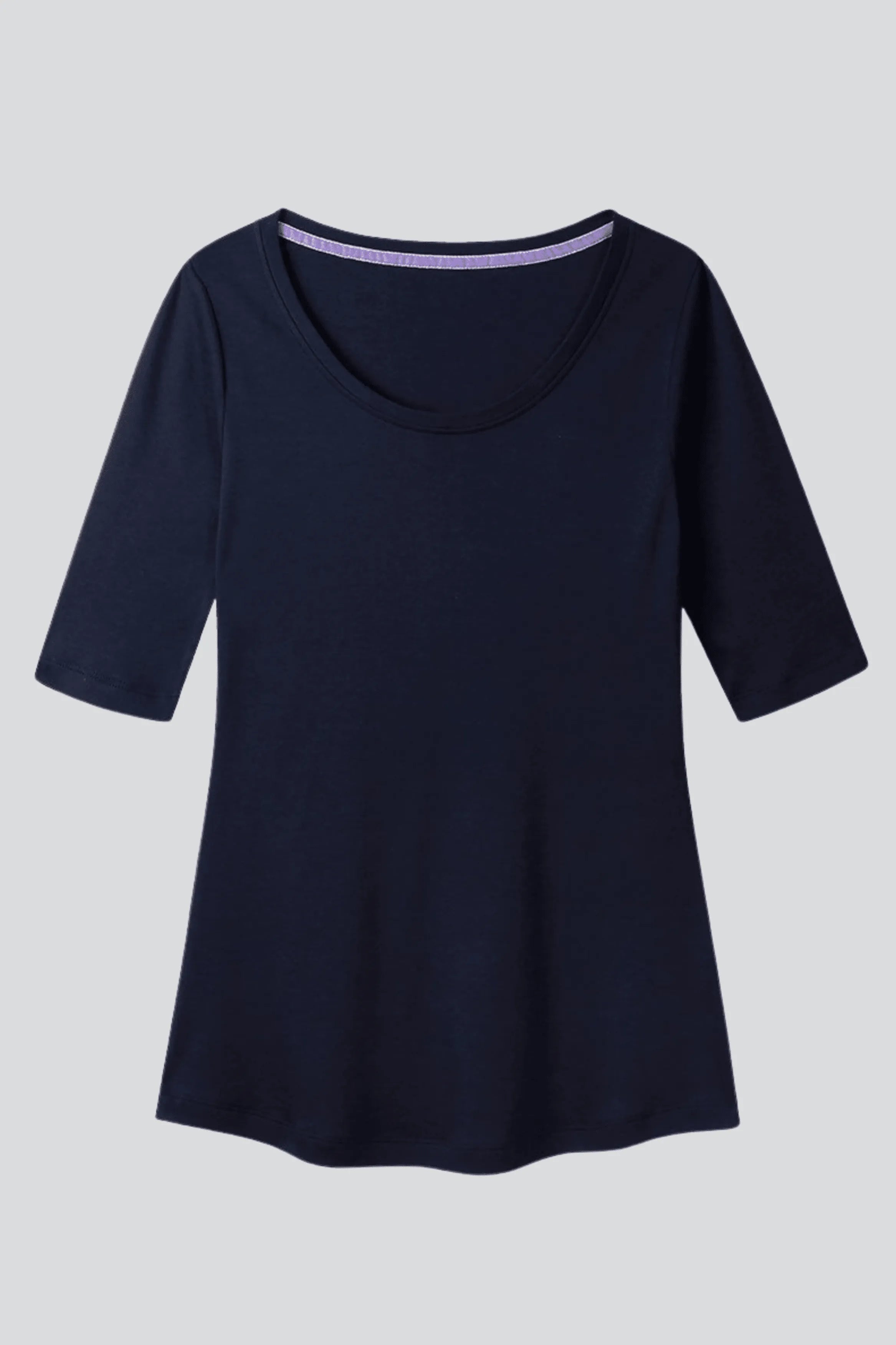 Lavender Hill women’s navy cotton modal half sleeve scoop neck T-shirt