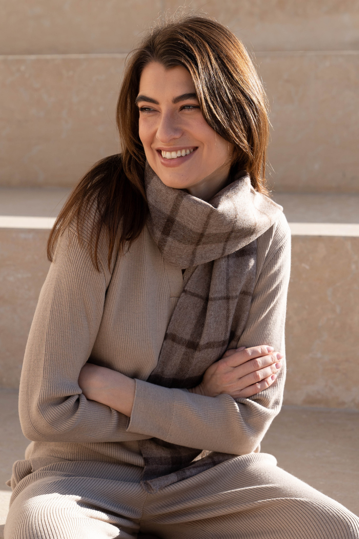 The Alpaca Warmth Gift: alpaca plaid scarf