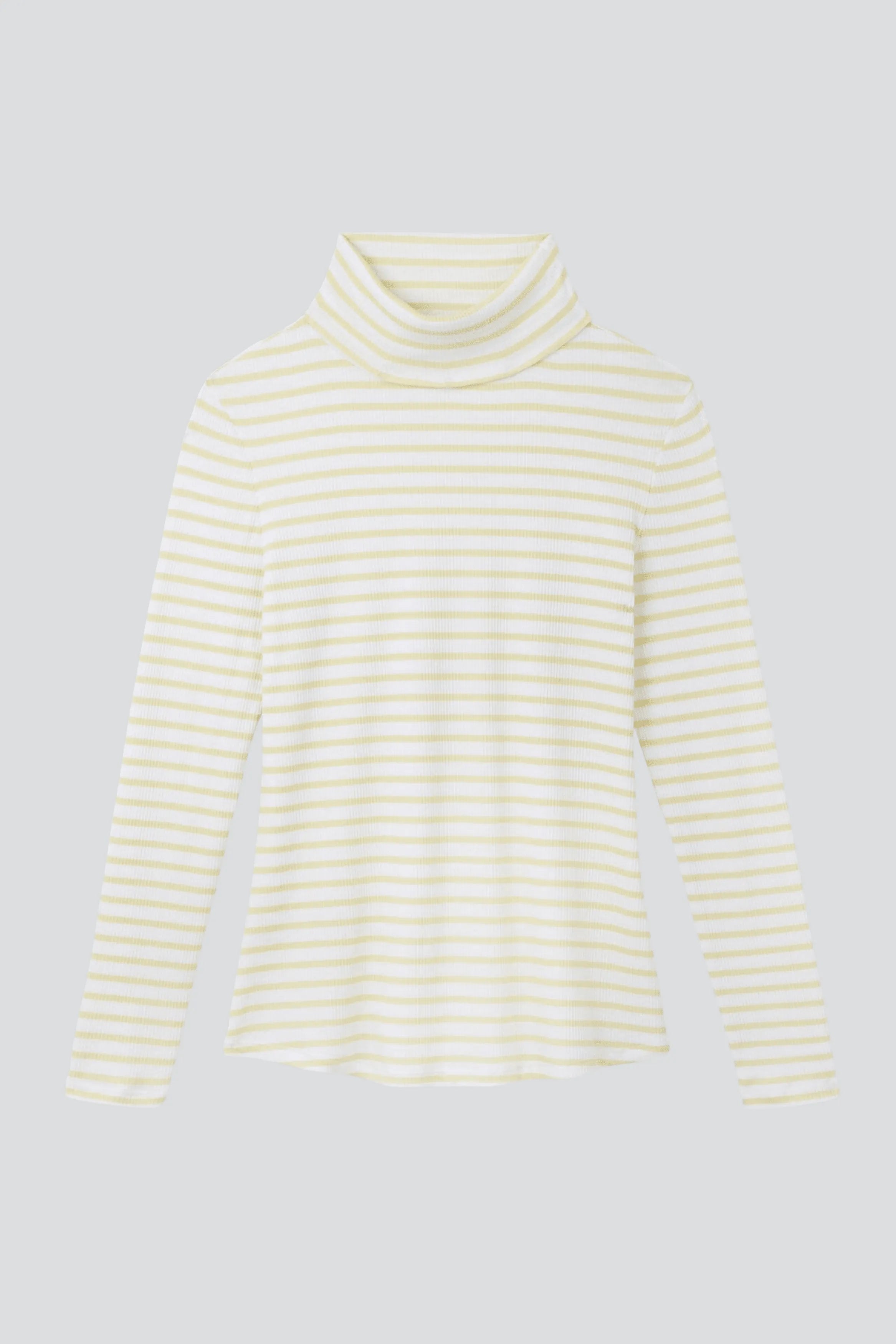 Striped Cotton Roll Neck Women's Long Sleeve T-shirt Lavender Hill