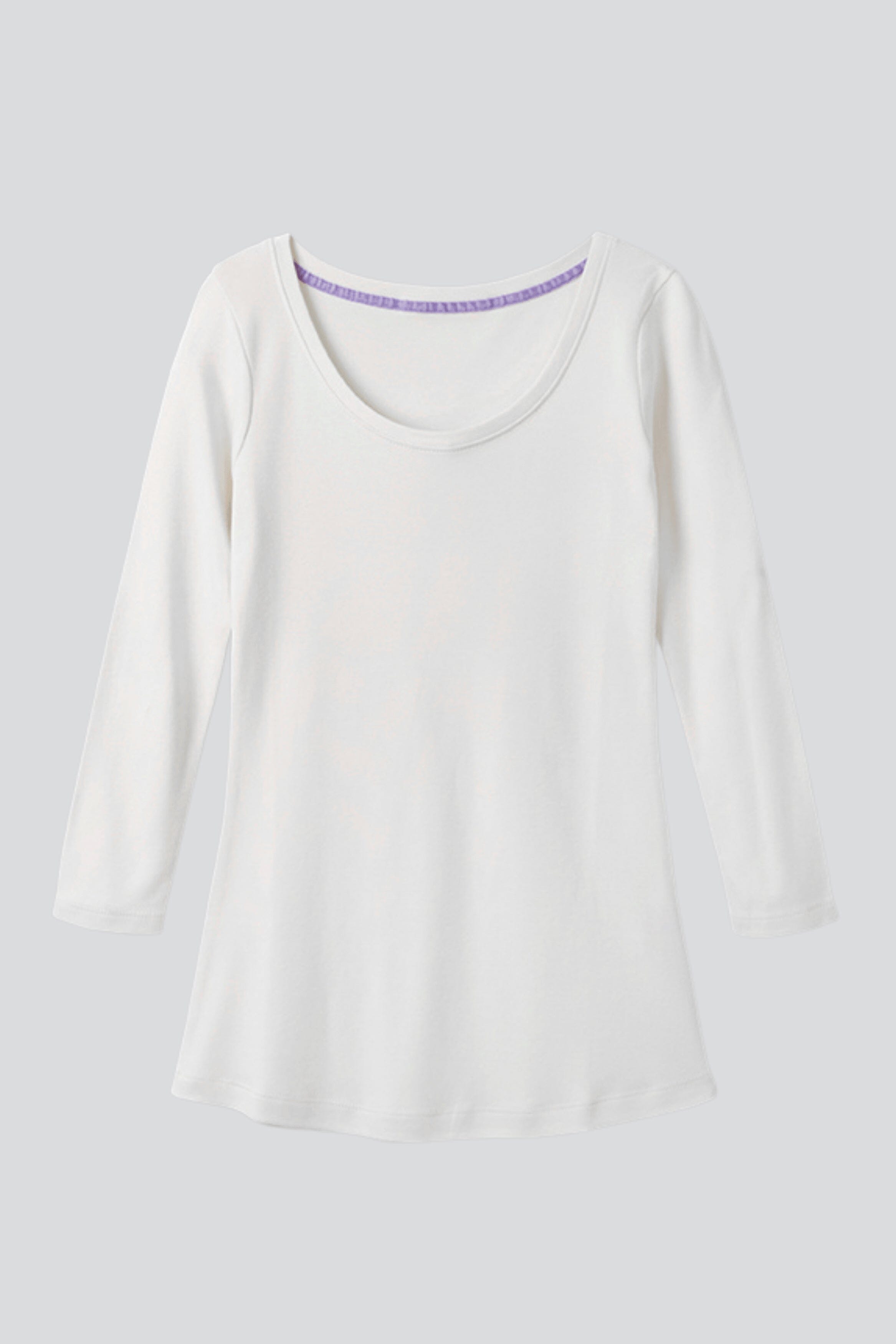 3/4 Sleeve Scoop Neck Cotton Modal Blend T-Shirt Women's 3/4 Sleeve T-shirt Lavender Hill