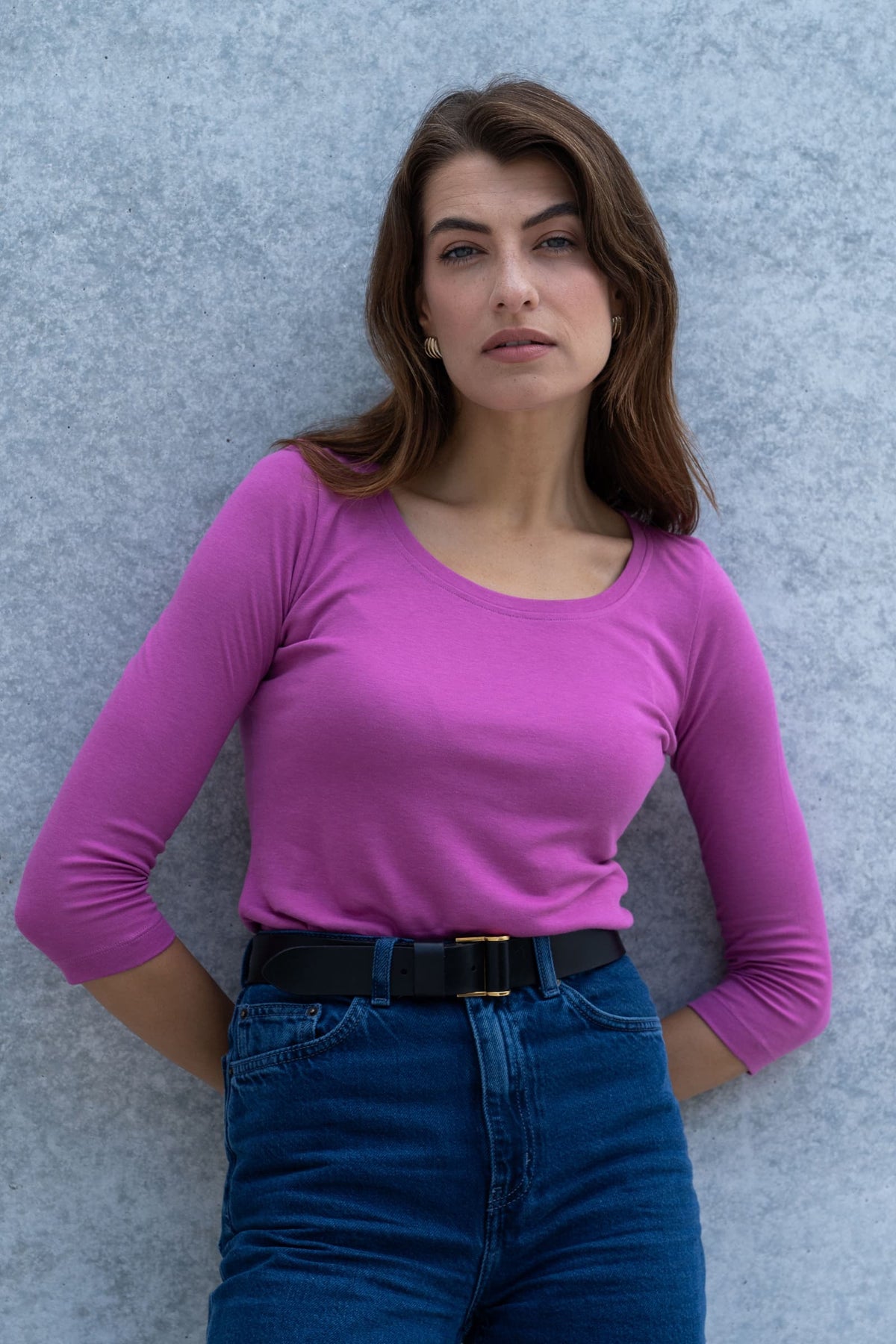 3/4 sleeve pink t-shirt 