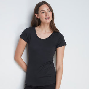 Black scoop neck t-shirt