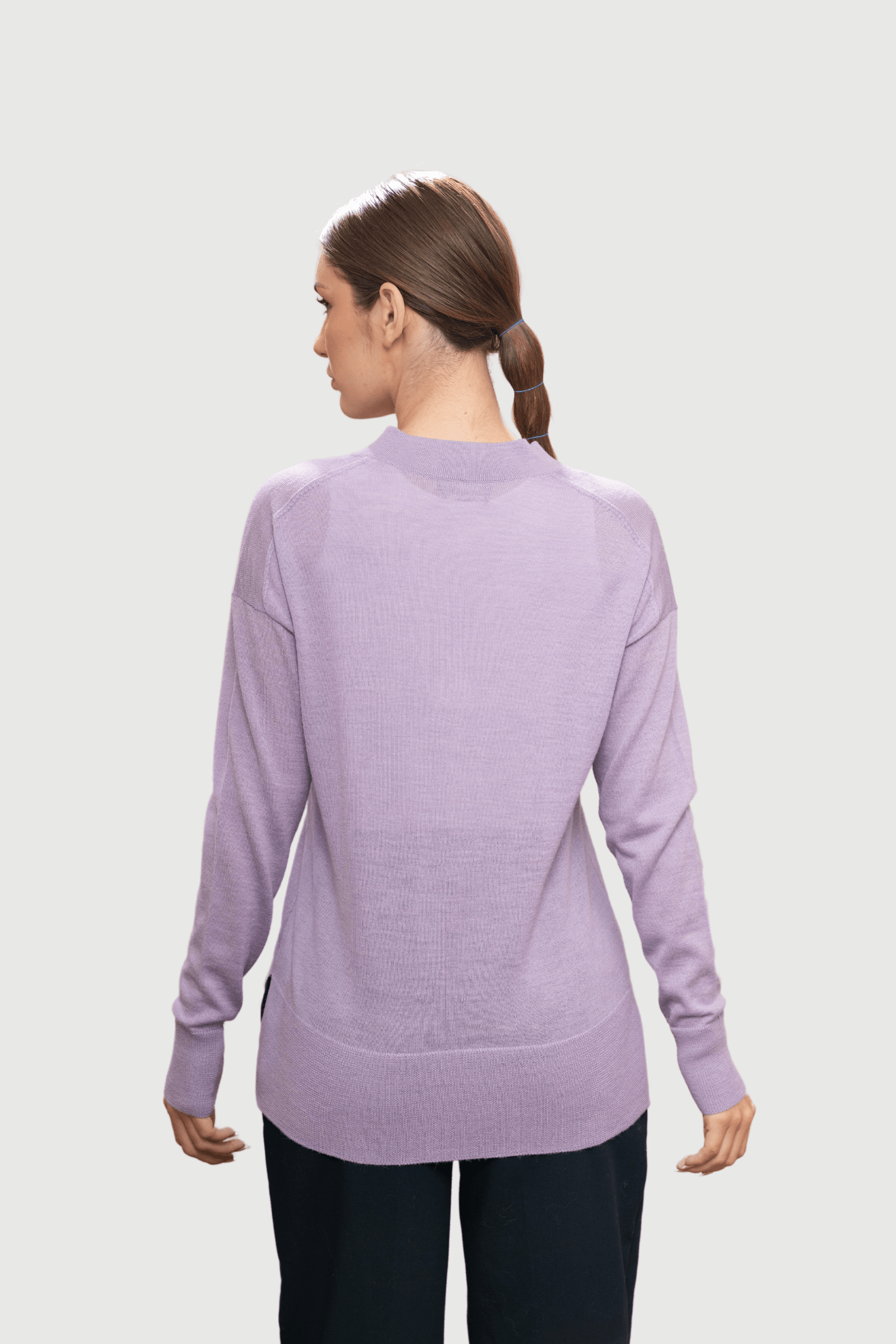 Lilac V Neck Jumper Women's Jumpers Lavender Hill