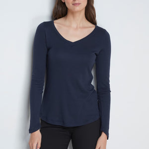 Women's long sleeve v neck t-shirt