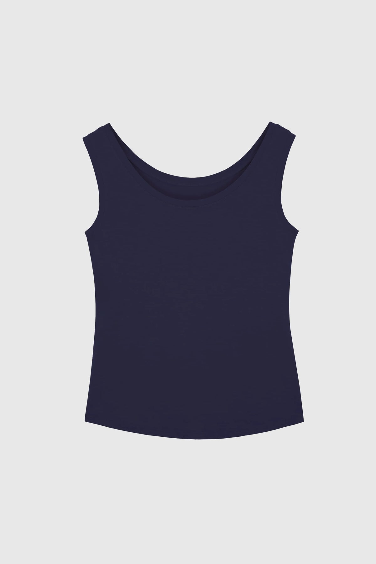 The Keep Warm Layering Gift: navy sleeveless micro modal vest top