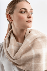 Alpaca Plaid Scarf Unisex Cashmere Accessories Lavender Hill