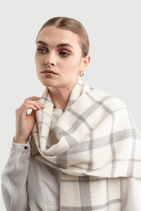 Alpaca Plaid Scarf Unisex Cashmere Accessories Lavender Hill