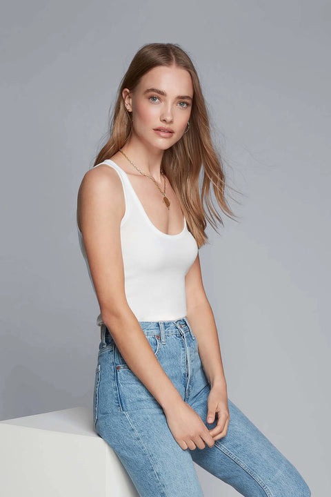 Women's Ribbed Scoop Neck Tank | TENCEL™ Lyocell Top – Lavender Hill