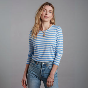 Blue white striped t-shirt