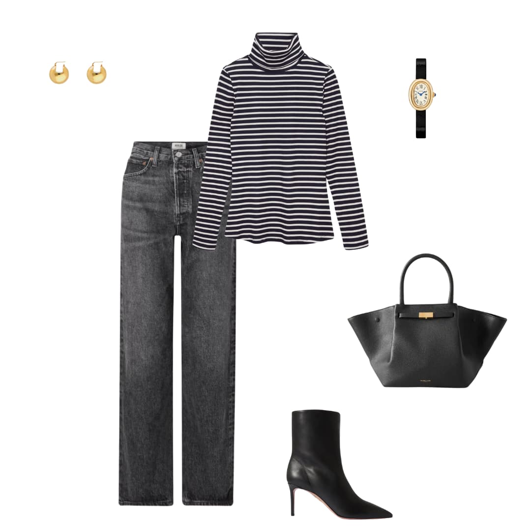 Striped roll neck top