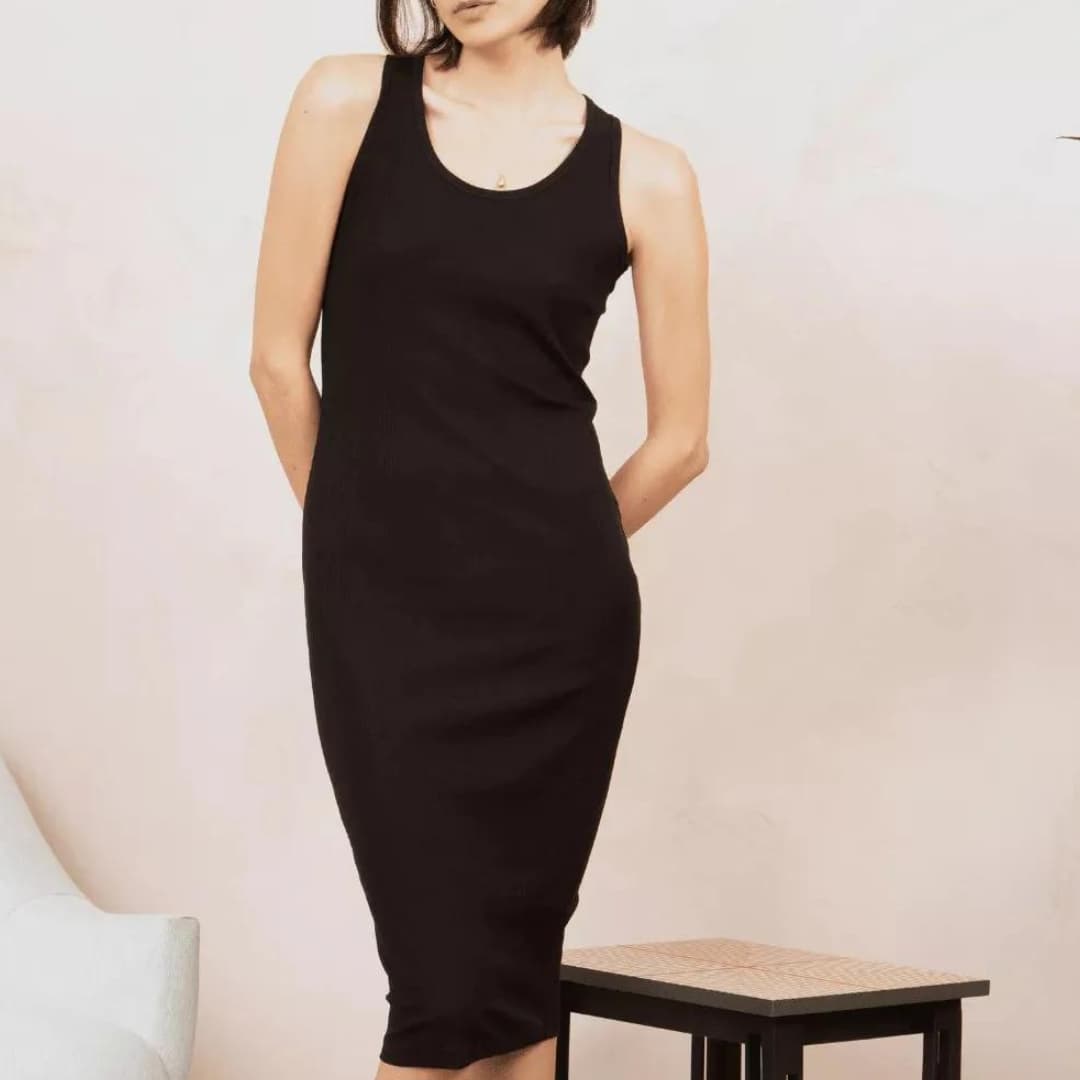 organic cotton ribbed tank dress