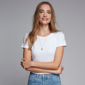 White short sleeve crew neck t-shirt