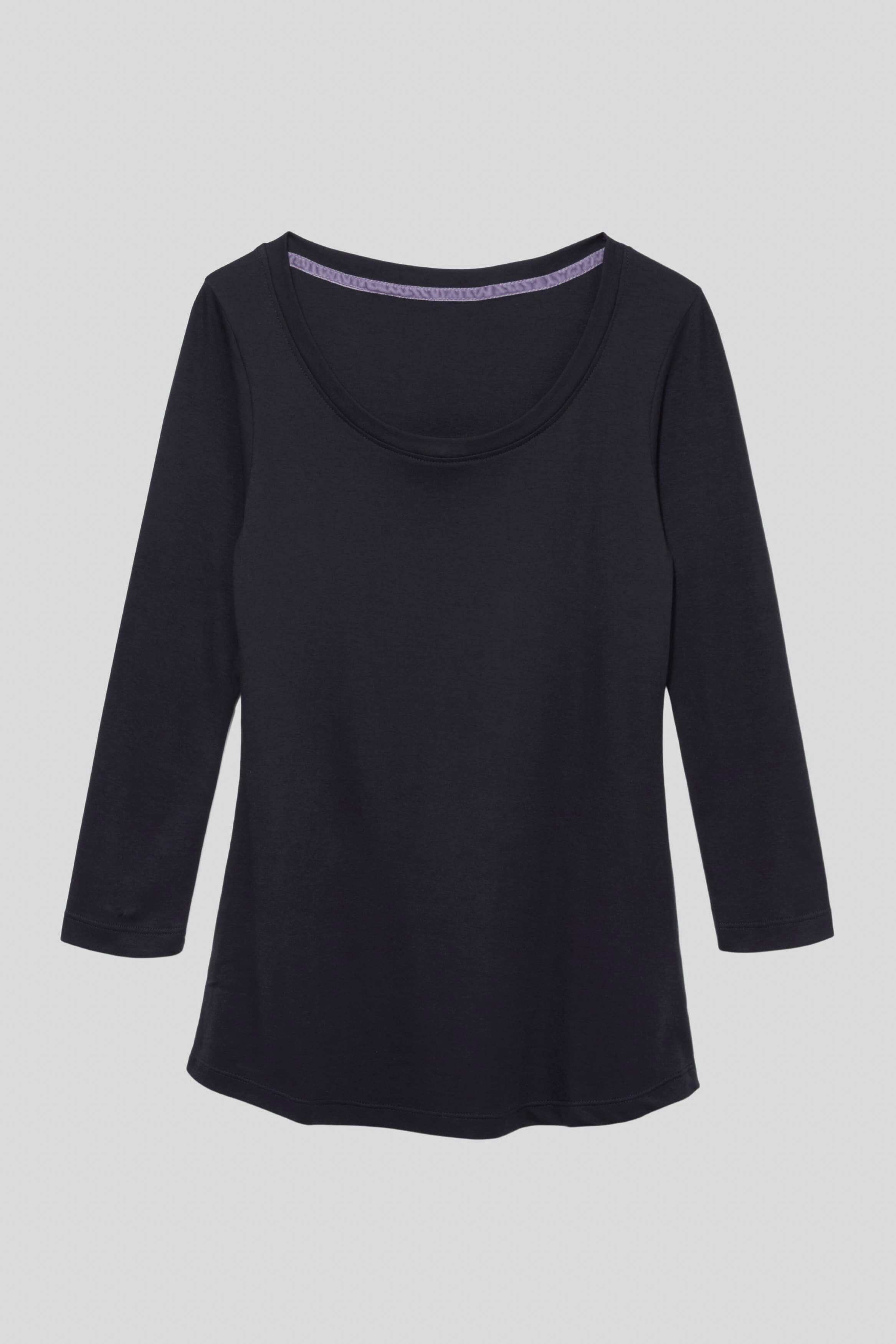 3/4 Sleeve Scoop Neck Cotton Modal Blend T-Shirt Women's 3/4 Sleeve T-shirt Lavender Hill