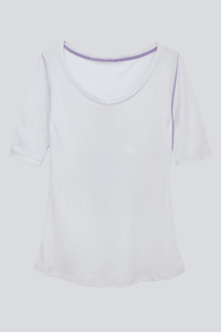 Ribbed Micro-Modal Half Sleeve T-Shirt
