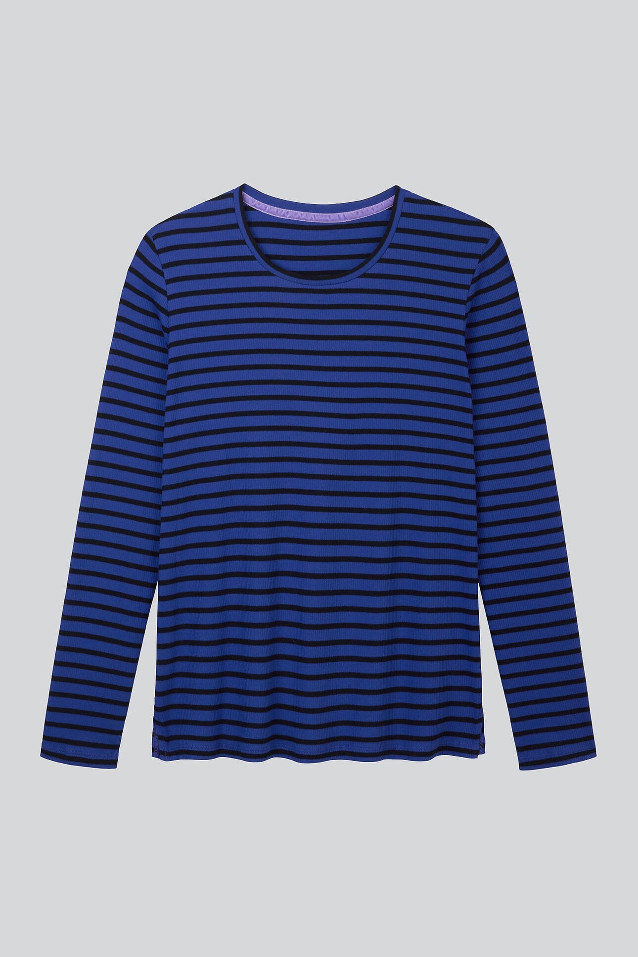 Striped Crew Neck T-shirt Women's Long Sleeve T-shirt Lavender Hill