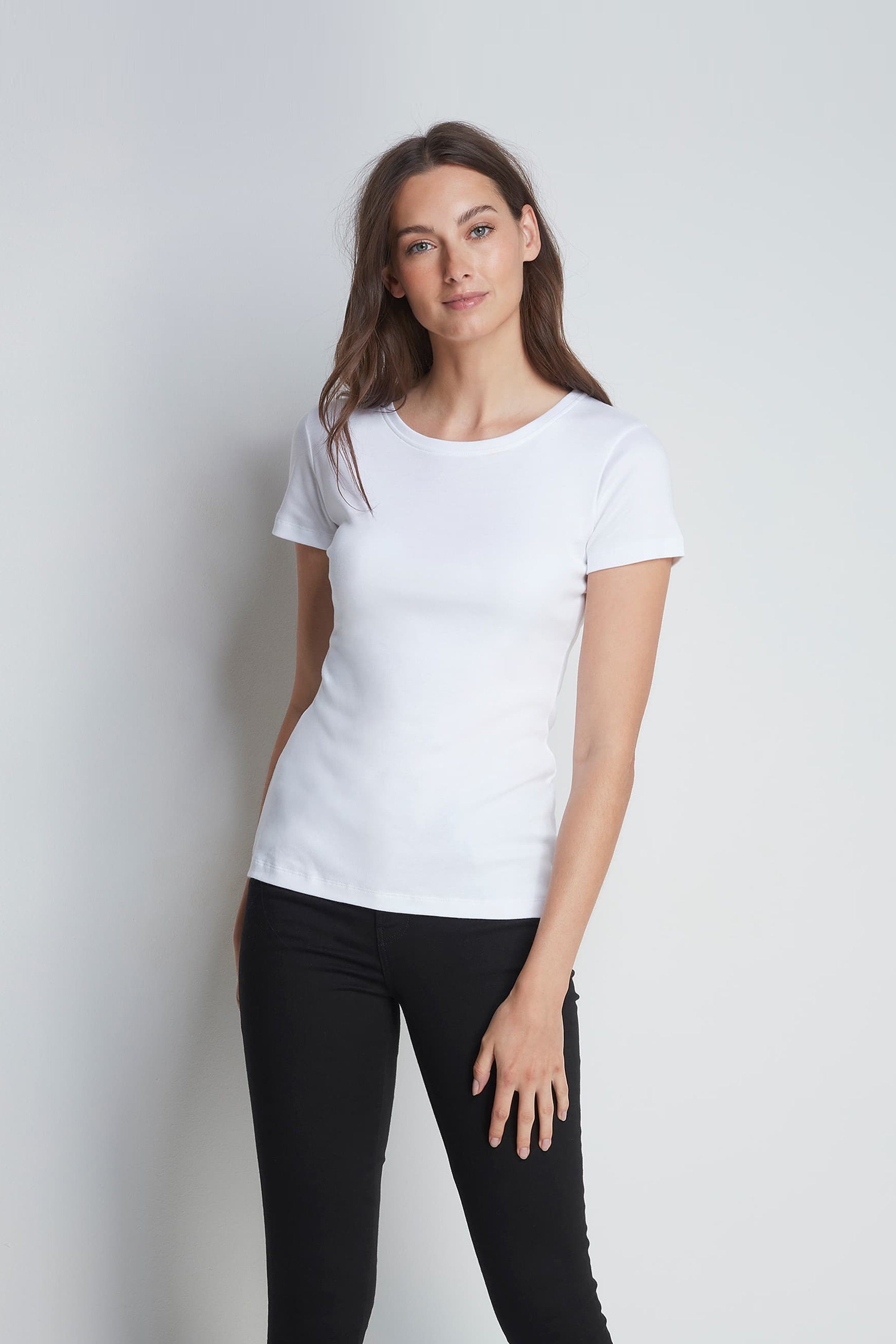 T-shirt Blend Clothing Cotton Short | Neck Modal Crew Hill Lavender Sleeve