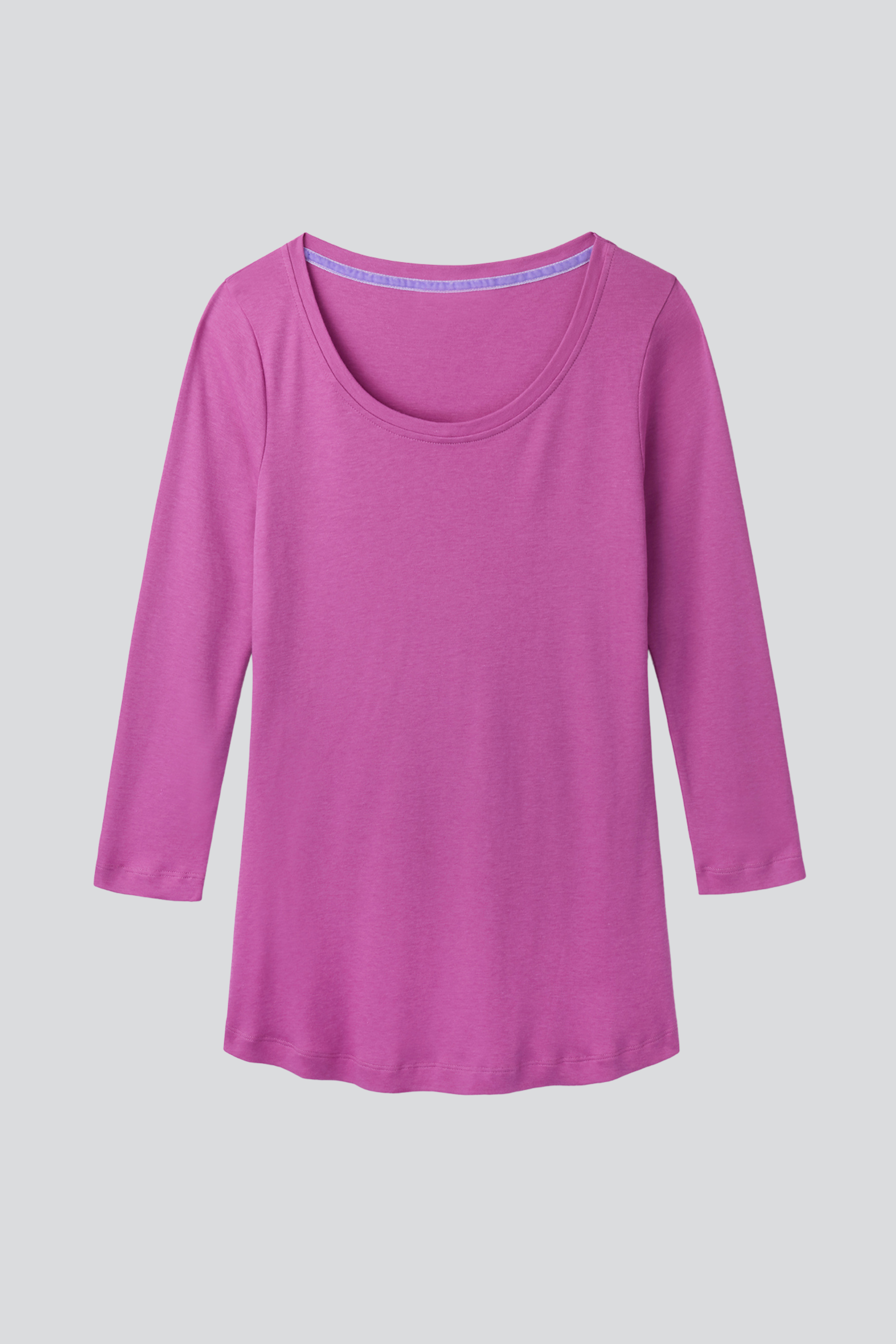 3/4 Sleeve Scoop Neck Cotton Modal Blend T-Shirt Women's 3/4 Sleeve T-shirt Lavender Hill