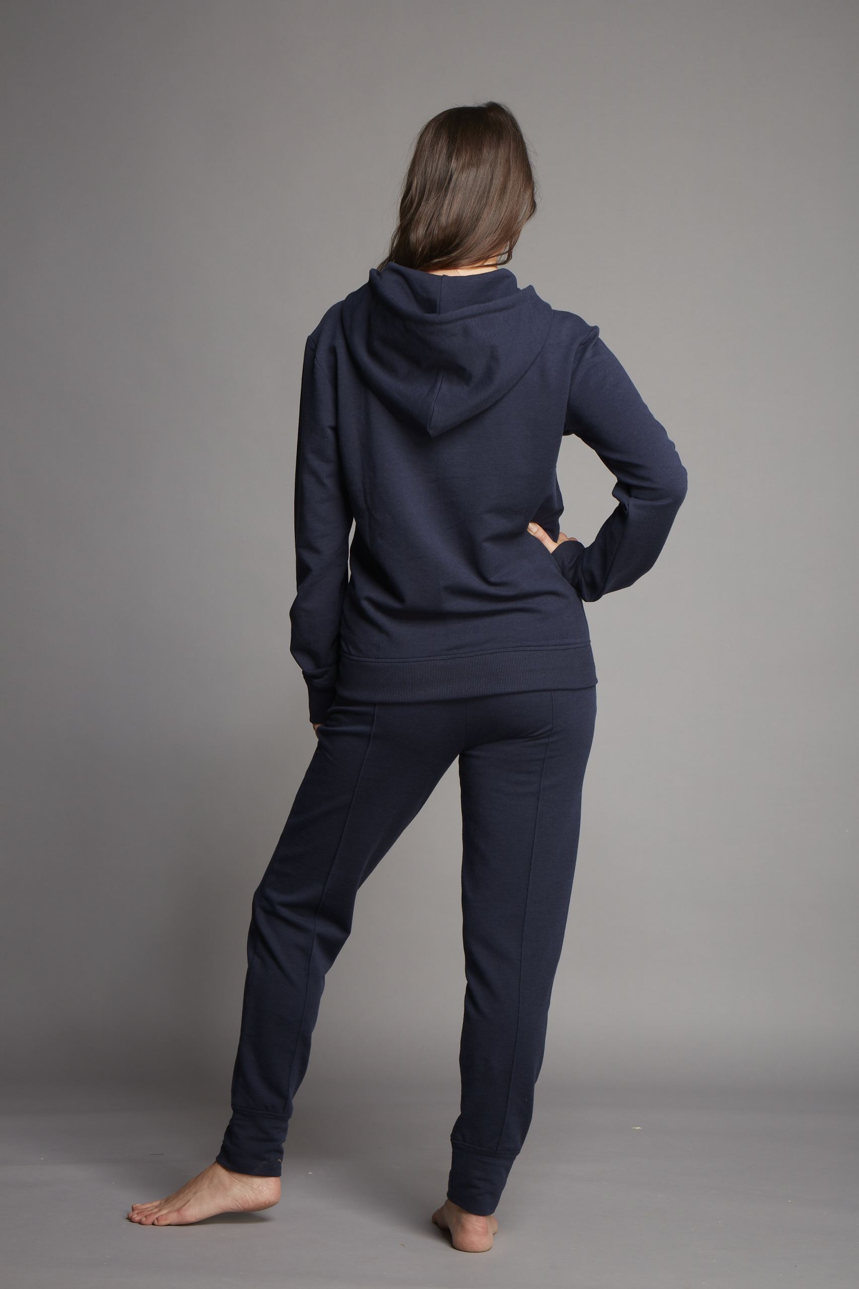 Luxury Women's Navy Slim Fit Hoodie by Lavender Hill Clothing