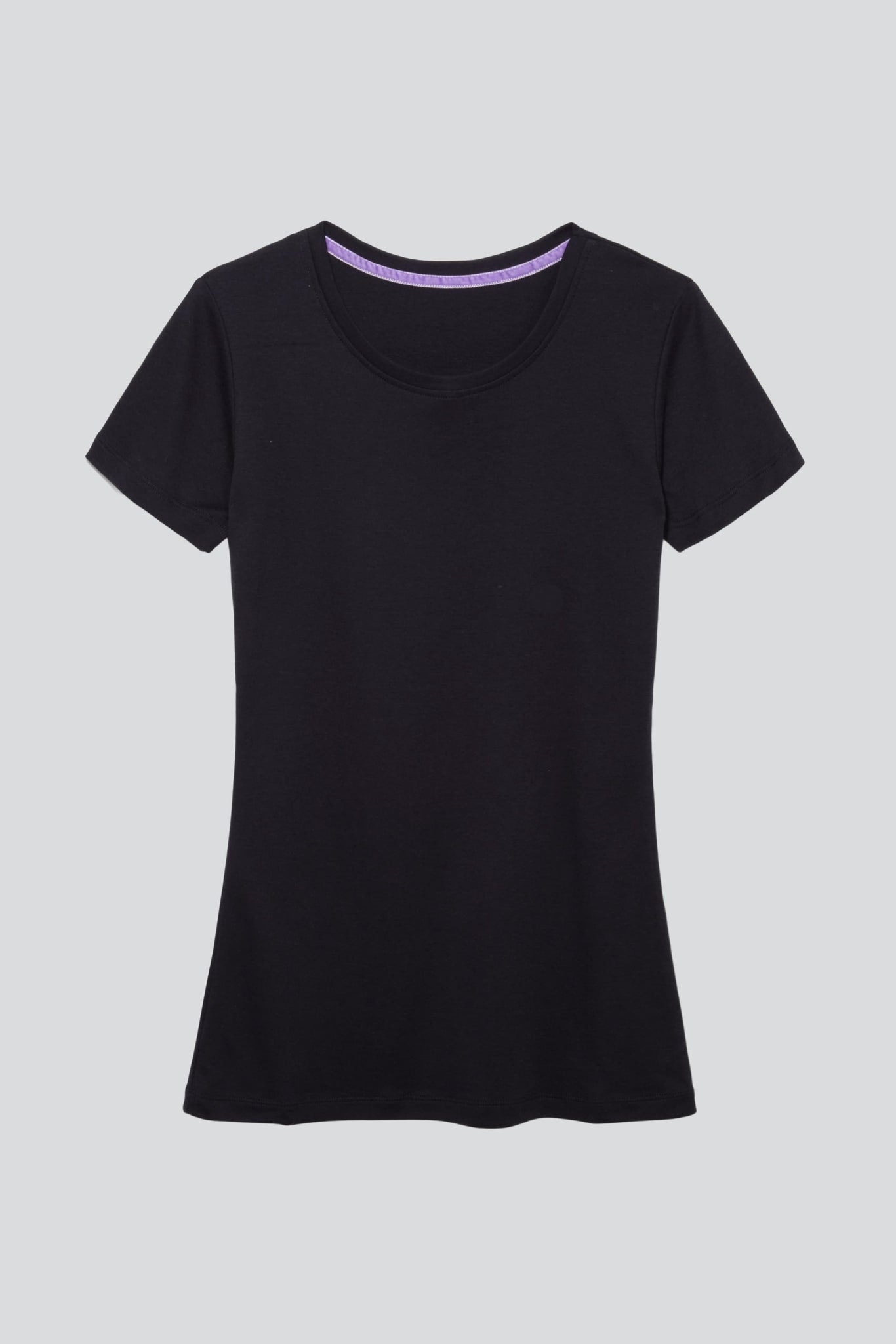 Short Sleeve Crew Neck Cotton | Blend Lavender T-shirt Clothing Modal Hill