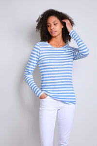 Womens Long Sleeve Stripe T-Shirt Tops Ladies Summer Kosovo