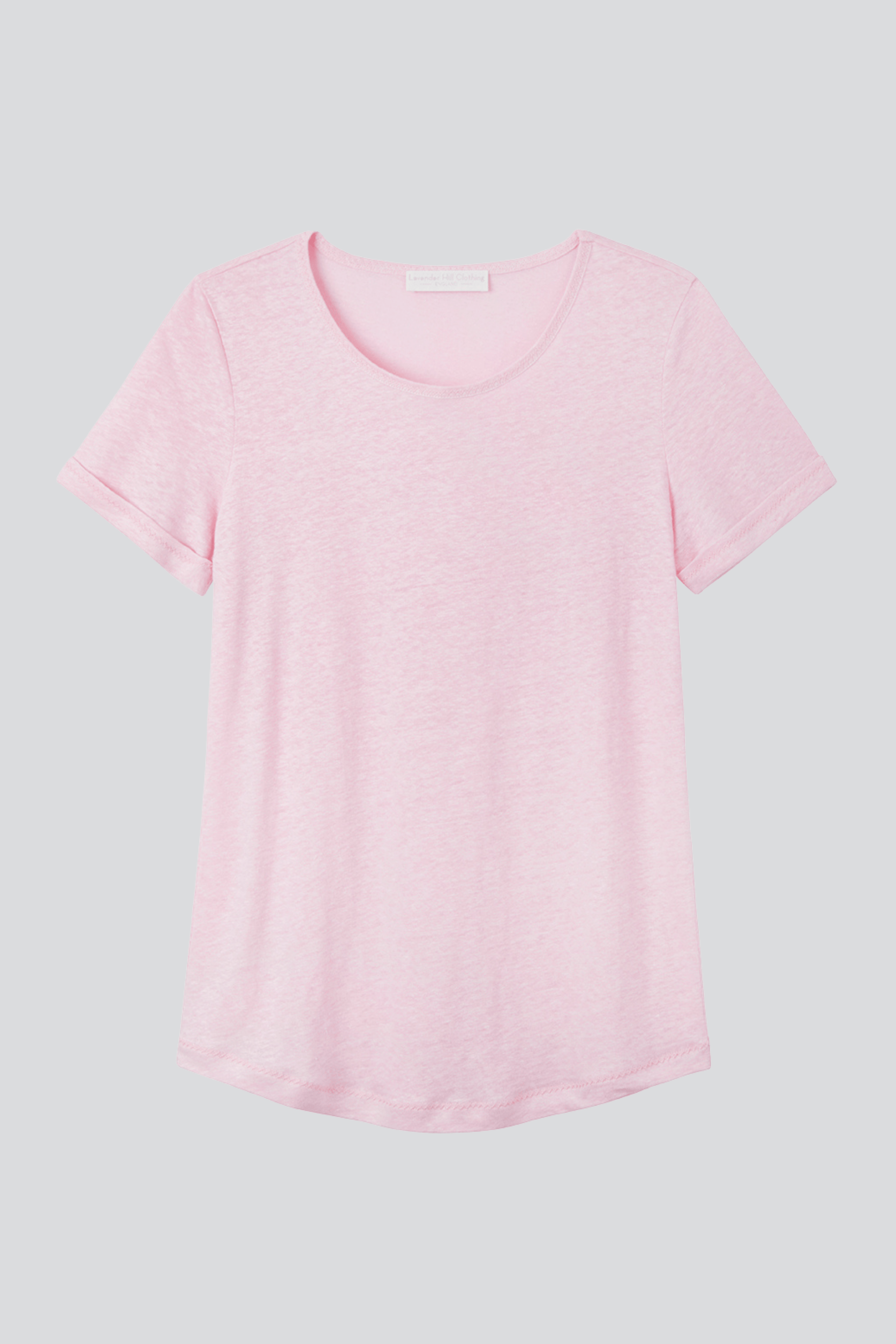 Womens quality light pink Linen T-shirt by Lavender Hill Clothing