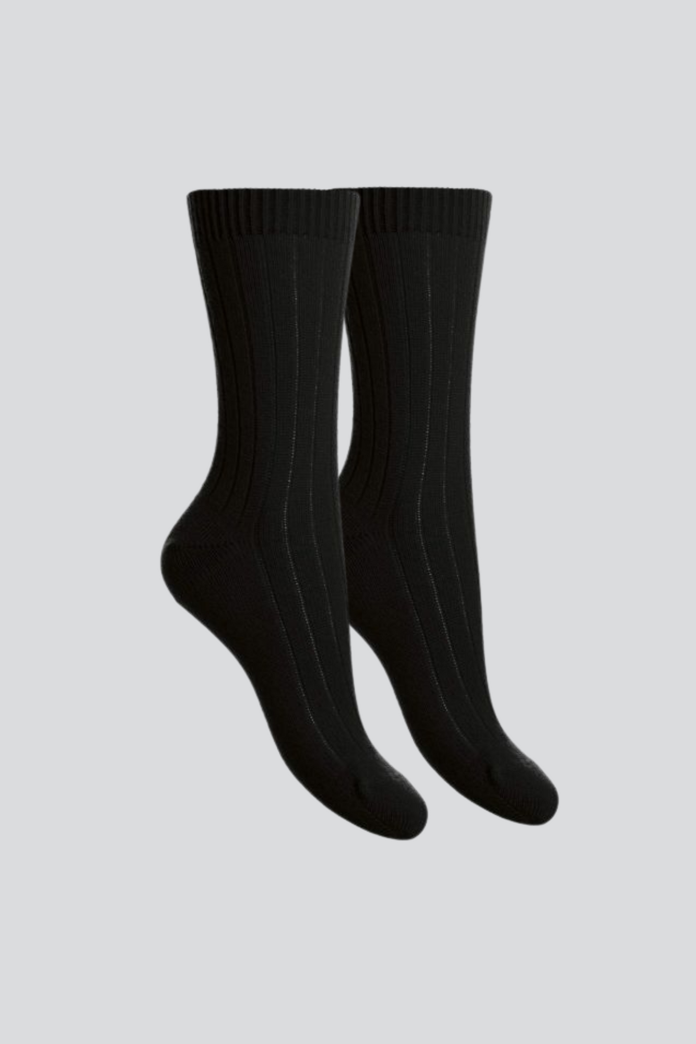 Lola Cashmere Comfort Sleep Socks - Black, Stems