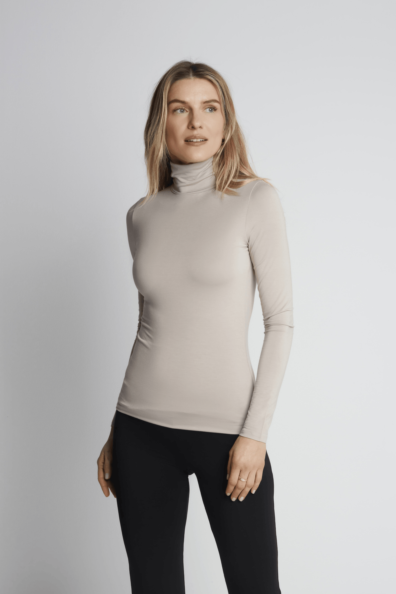 Roll Neck Micro Top | Women's Turtle Neck Top Lavender Hill Clothing